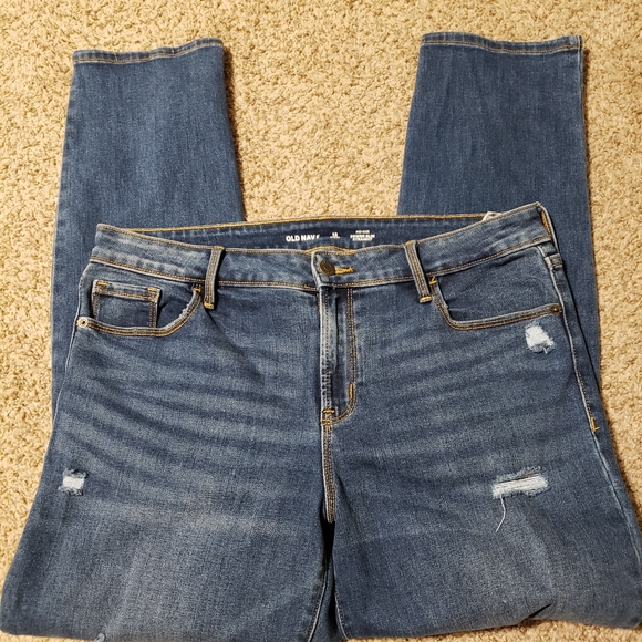 OLD NAVY Mid Rise Jeans Womens Size 12 Short Power Slim Straight Leg Denim - Picture 4 of 13